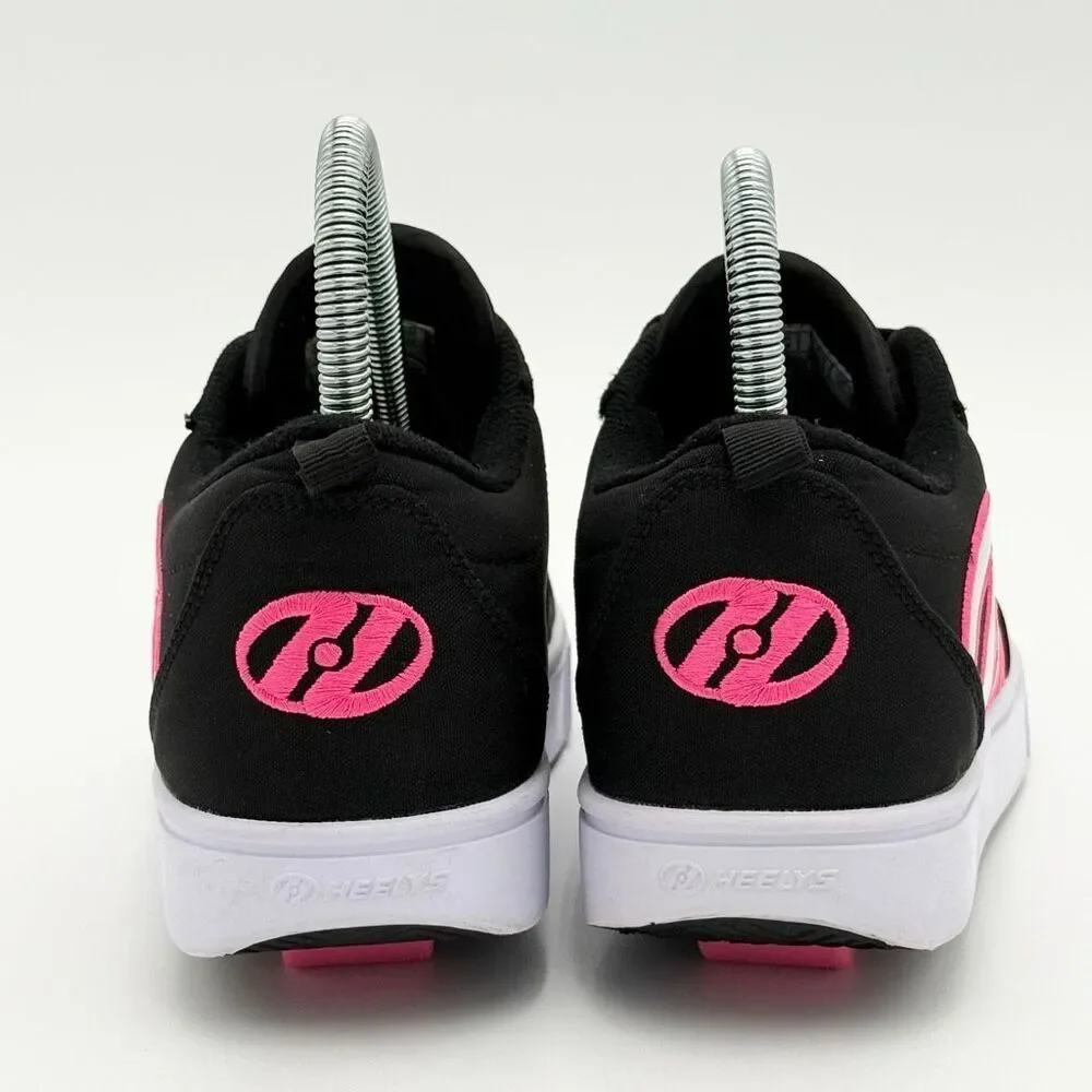 Heelys Pro 20 LG Roller Skate Shoes Pink Black Canvas Lace Up - US Kids 6Y / EU